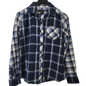 Marmot Taylor Blue Plaid Button Up Shirt‎ COOLMAX Twill Flannel Long Sleeve M
